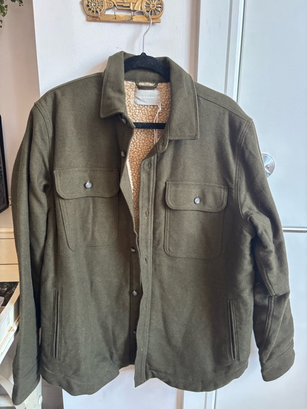 NWT Everlane Olive Green Sherpa-Lined Field Jacket